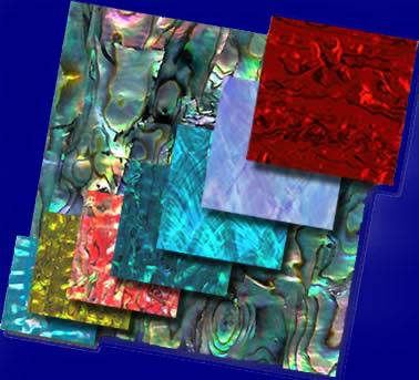 Mother of pearl and abalone veneer